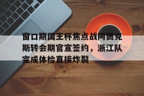 Kaiyuan开元 新赛季中超首个转会窗口开启 